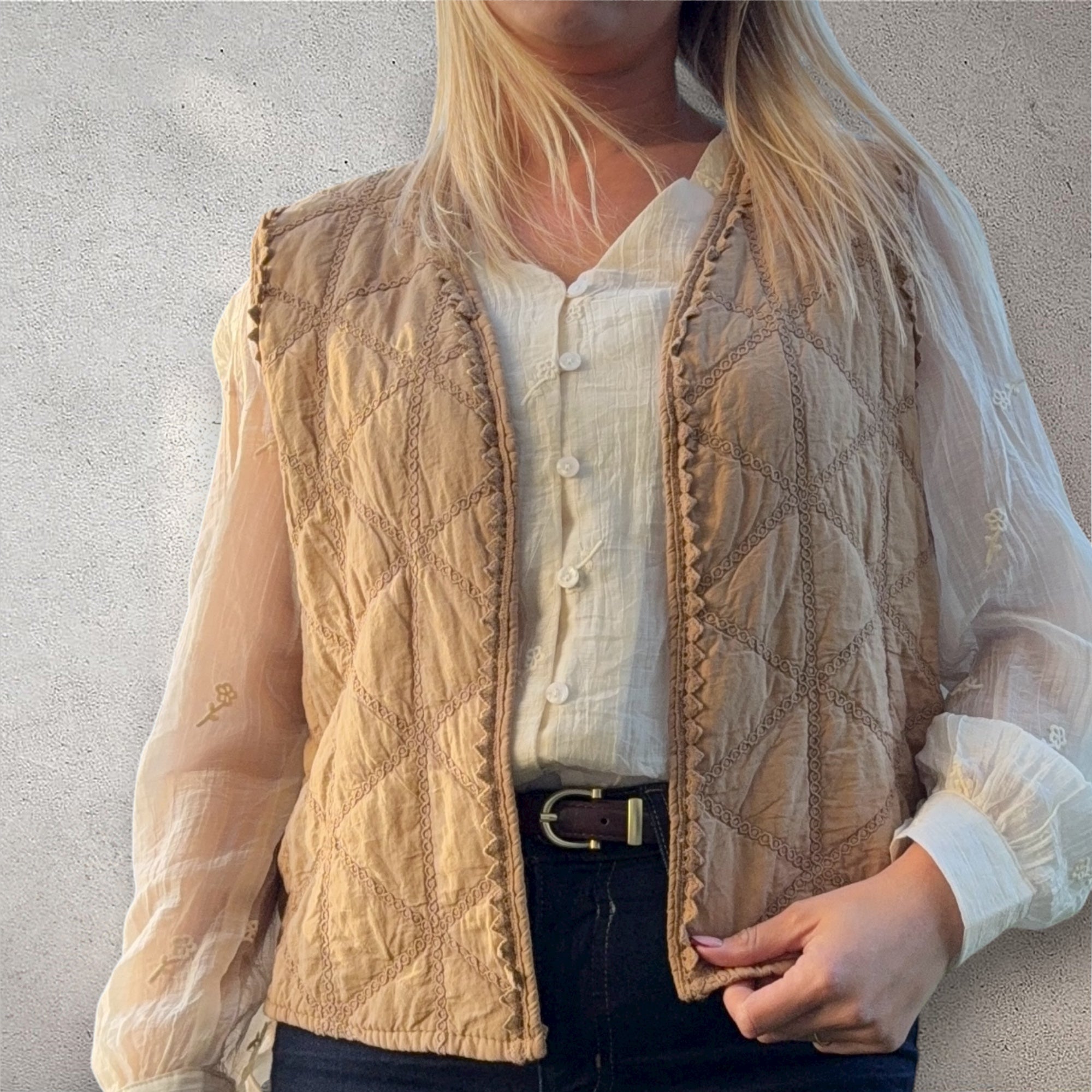 Gilet matelassé beige