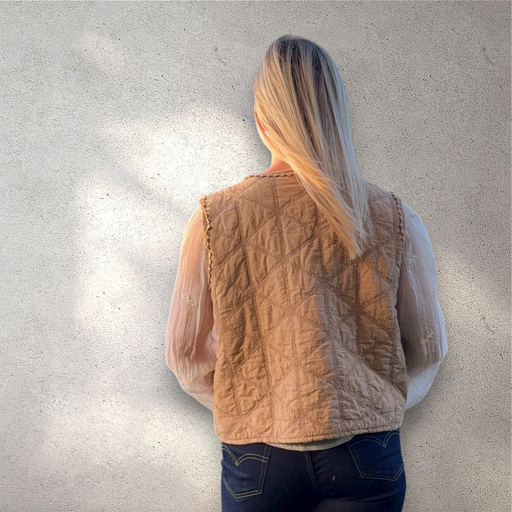 Gilet matelassé beige