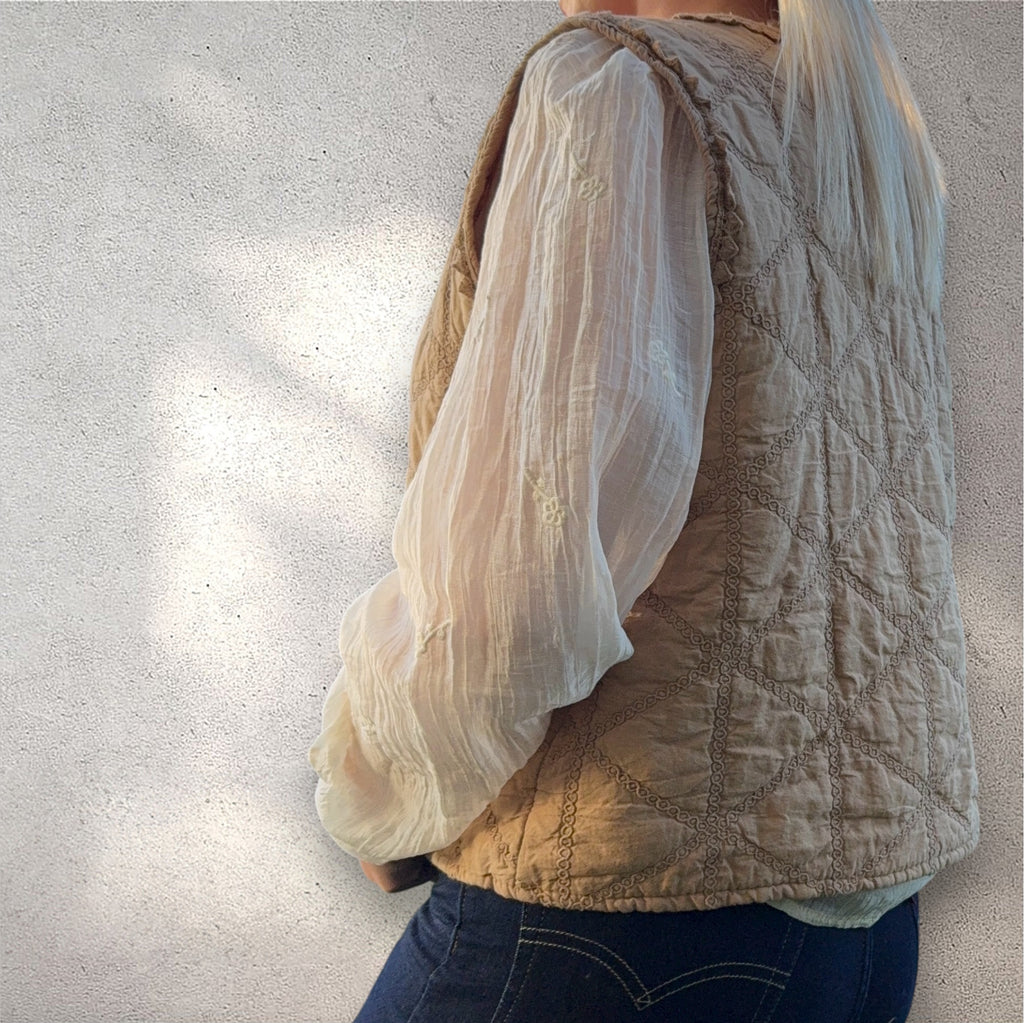 Gilet matelassé beige