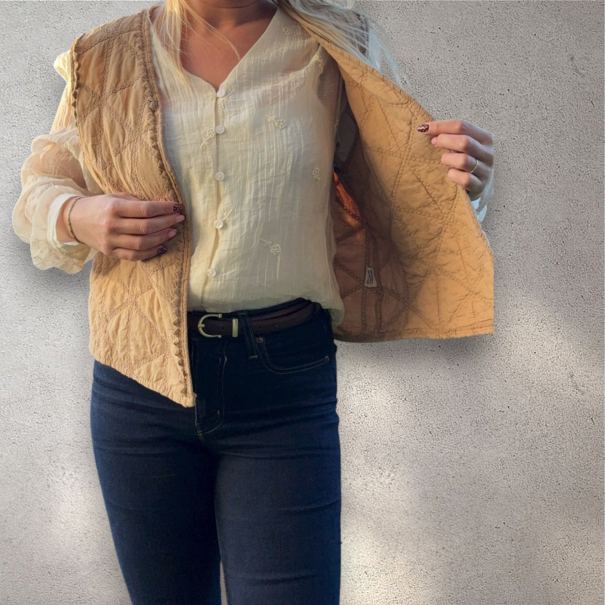 Gilet matelassé beige