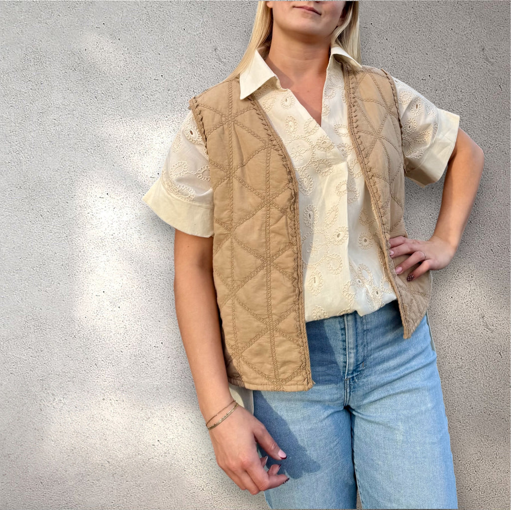 Chemisier asymétrique & broderies