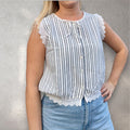 Blouse rayée charme & dentelle