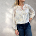 Blouse brodée bohème blanche